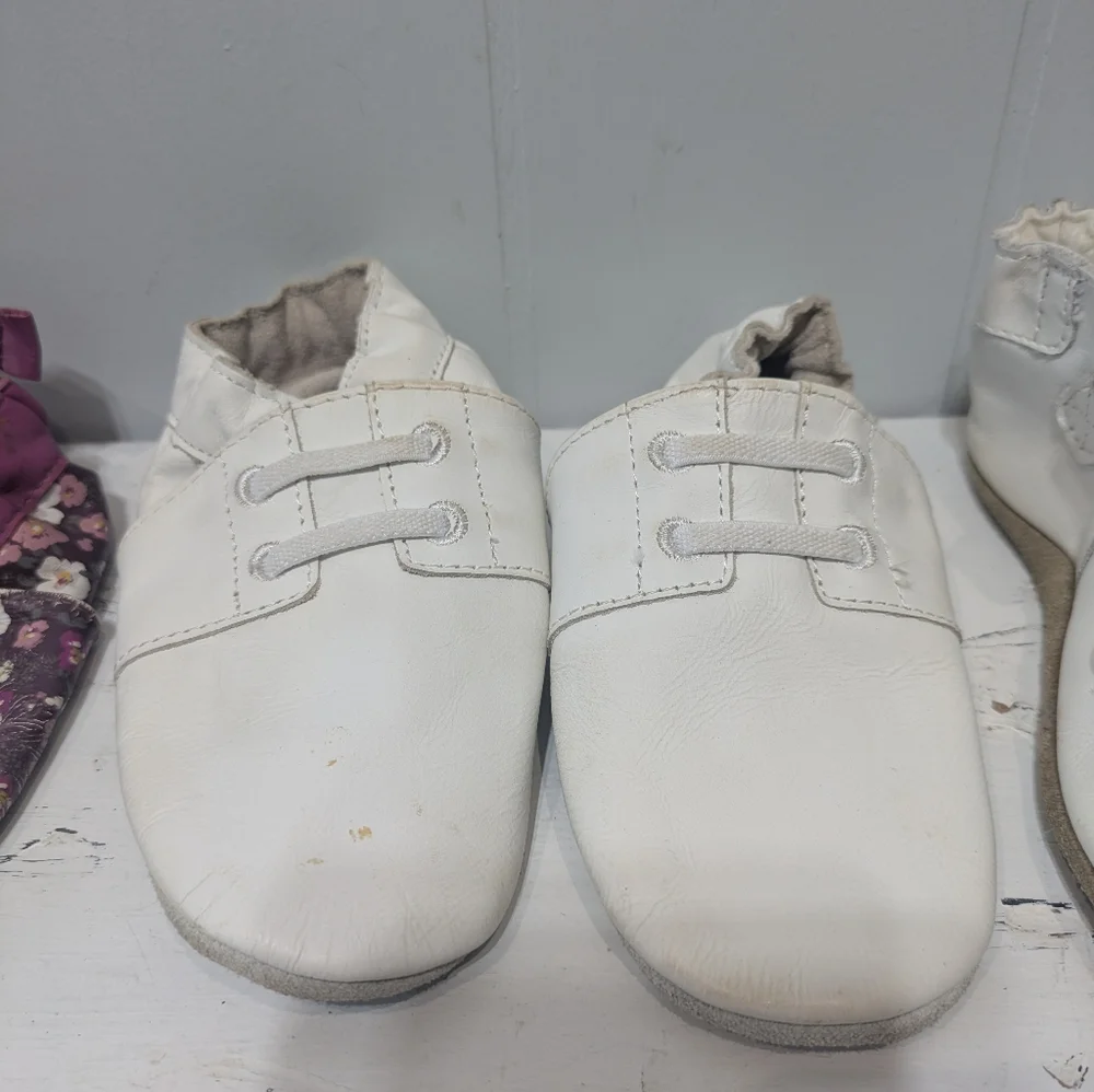 Robeez Lot Of‎ 3 Leather Baby First Walker Shoes Size 12-24mo